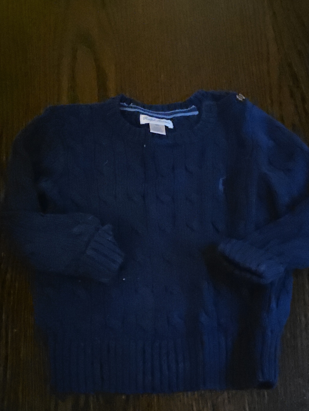 Ralph Lauren Navy Cable Knit Kids Sweater